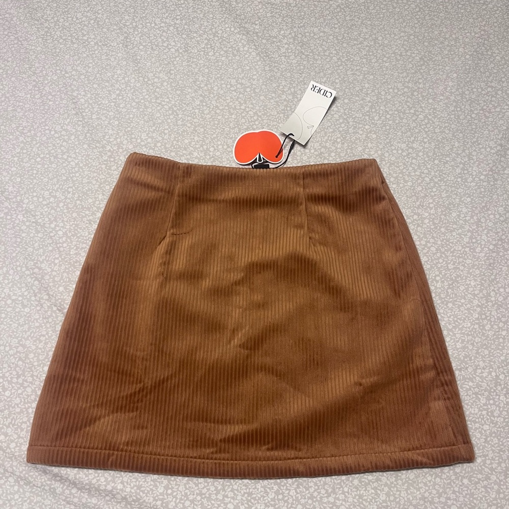 Cider Brown Corduroy Mini Skirt NWT Size XS